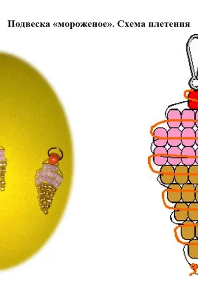 Мороженое из бисера схема
