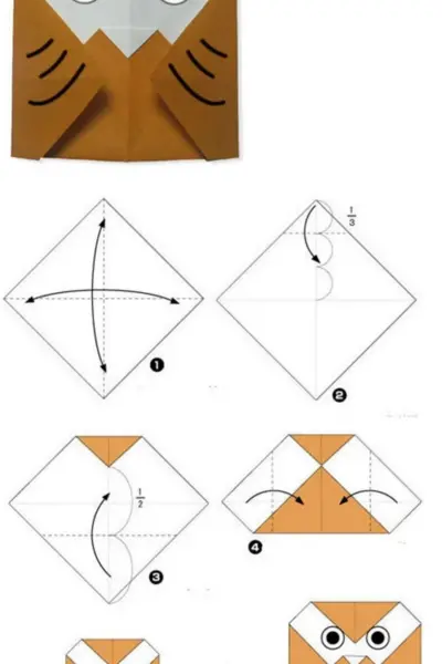 Оригами из бумаги для детей 5-6 простые схемы