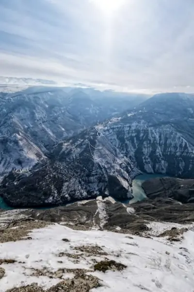 Сулакский каньон в Дагестане зимой
