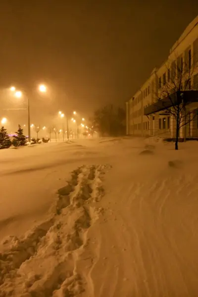 Зимняя ночь в городе